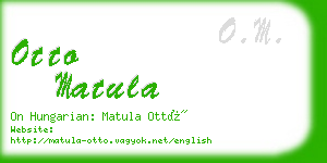 otto matula business card